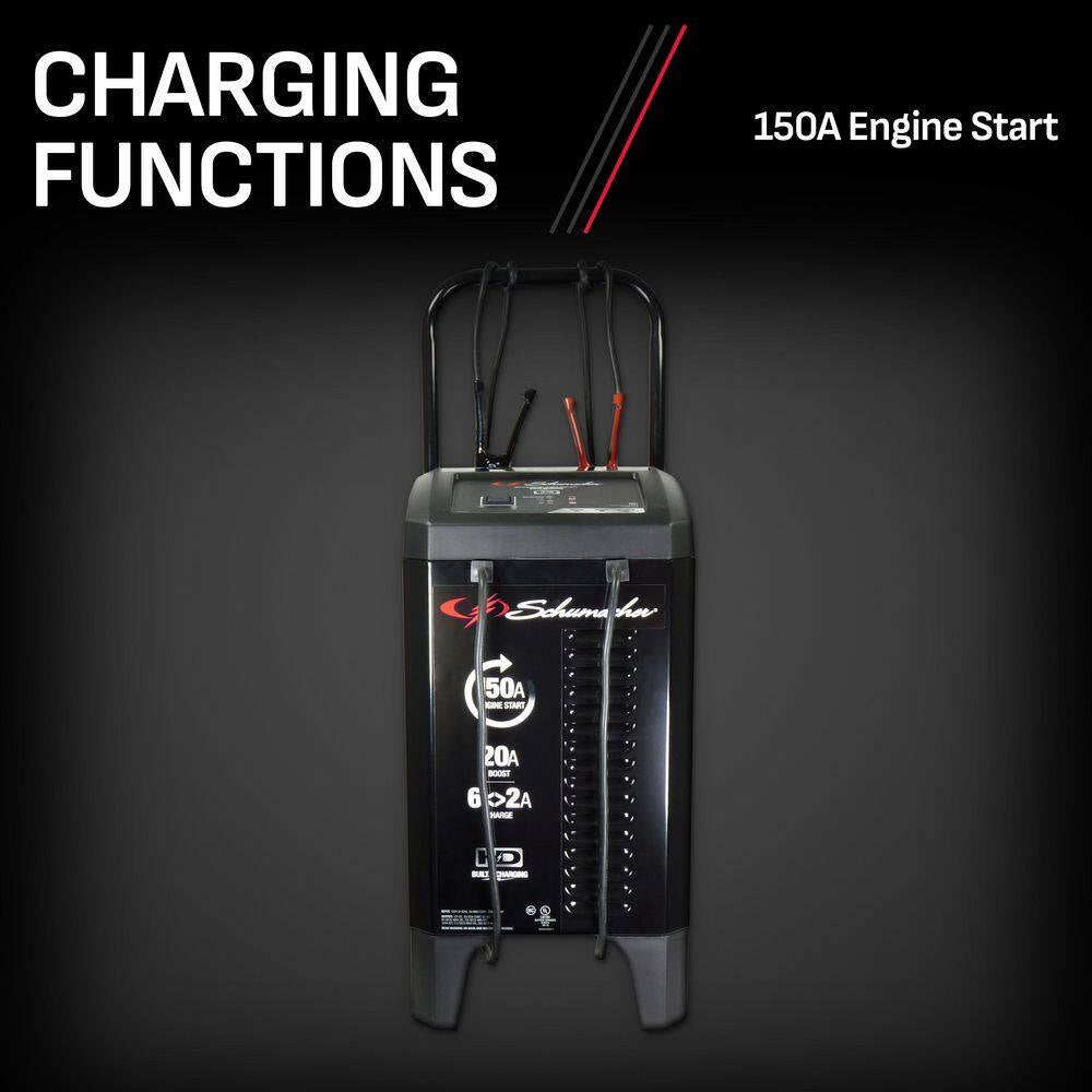 Wheeled Automatic 6A Car Battery Charger/200A Engine Start, Maintainer, 40A Boost, 6V/12V Sport, Auto, Marine Batteries