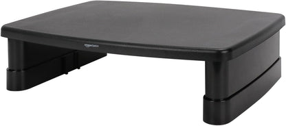Height Adjustable Monitor Stand Riser with Storage Organizer, 3-Level Stackable Design, Durable ABS Plastic, Supports up to 22Lbs, for Monitors & Laptops, Black